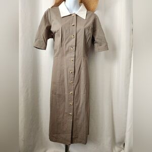 Army green collared dress NWOT